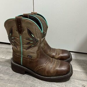 Justin Gypsy Brown and Teal Western Boots